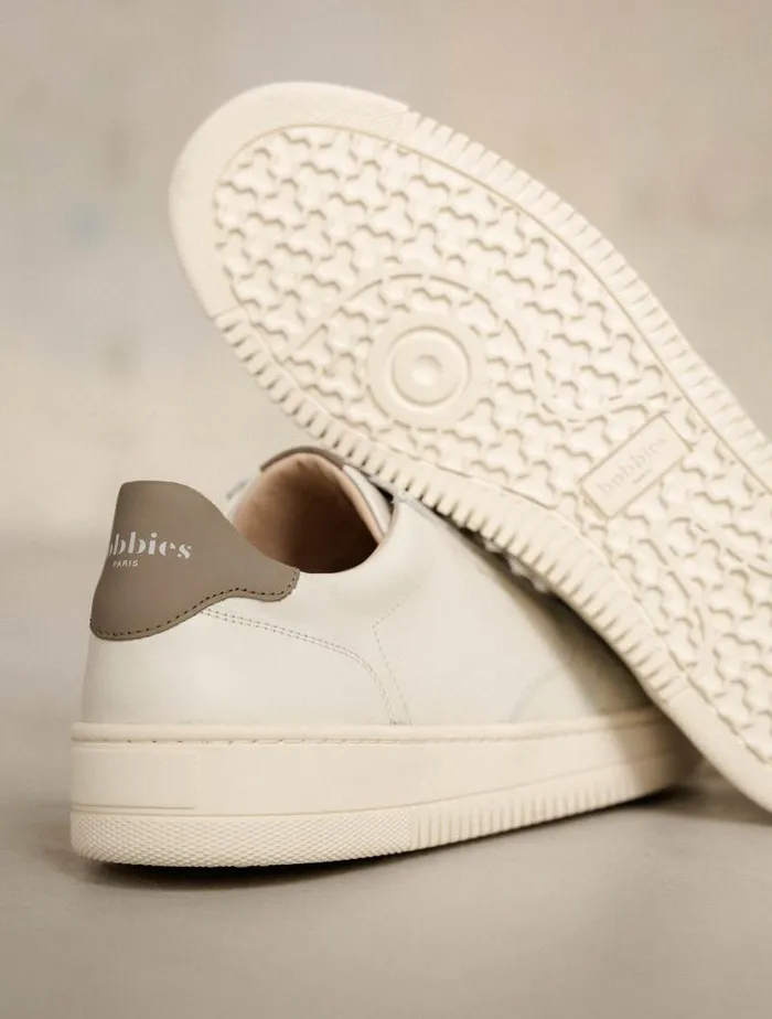 Men Sneakers Bobbies Travis Off White and Taupe Men Sneakers Bobbies Travis Off White and Taupe