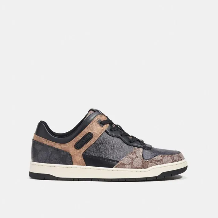 Men Sneakers Coach C201 Sneaker In Signature Canvas Blackmaple