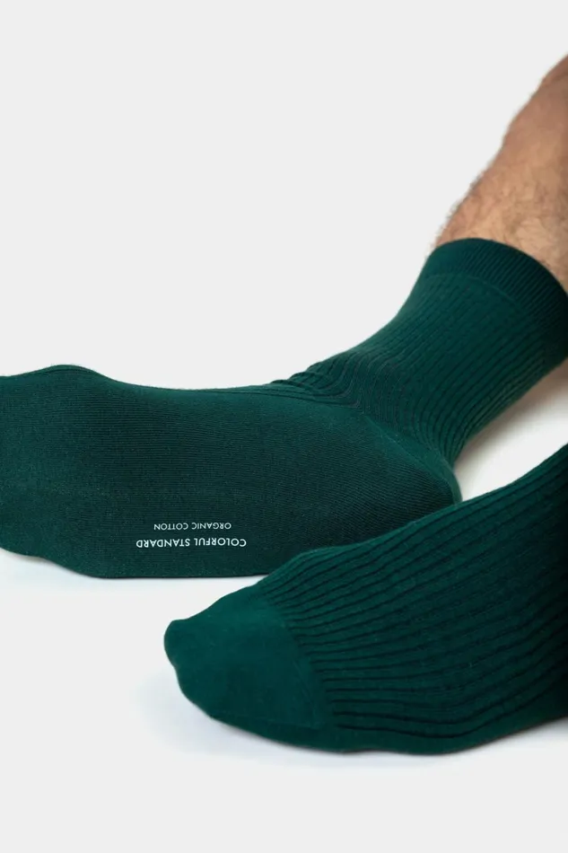 Men Socks and Colorful Standard Merino Wool Blend Sock Burned Yellow