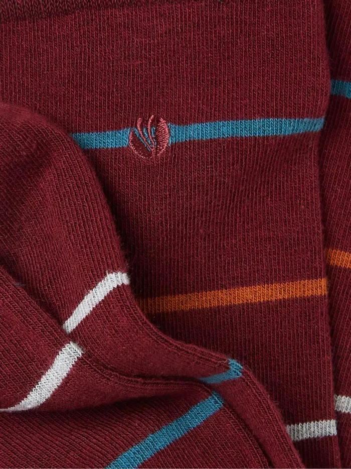 Men Socks Fat Face Burgundy Red Stripe Socks 1 Pack