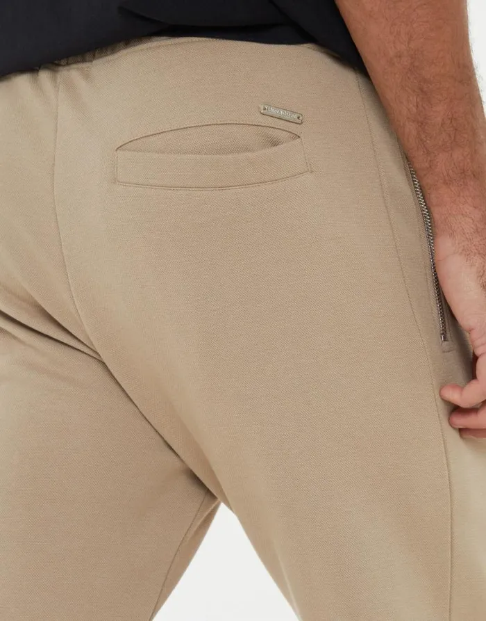 Men Stone Pique Open Hem Joggers Threadbare Joggers Men Stone Pique Open Hem Joggers Threadbare Joggers