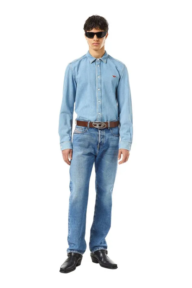 Men Straight Jeans 2020 DViker 09c15 Light Blue Diesel Straight