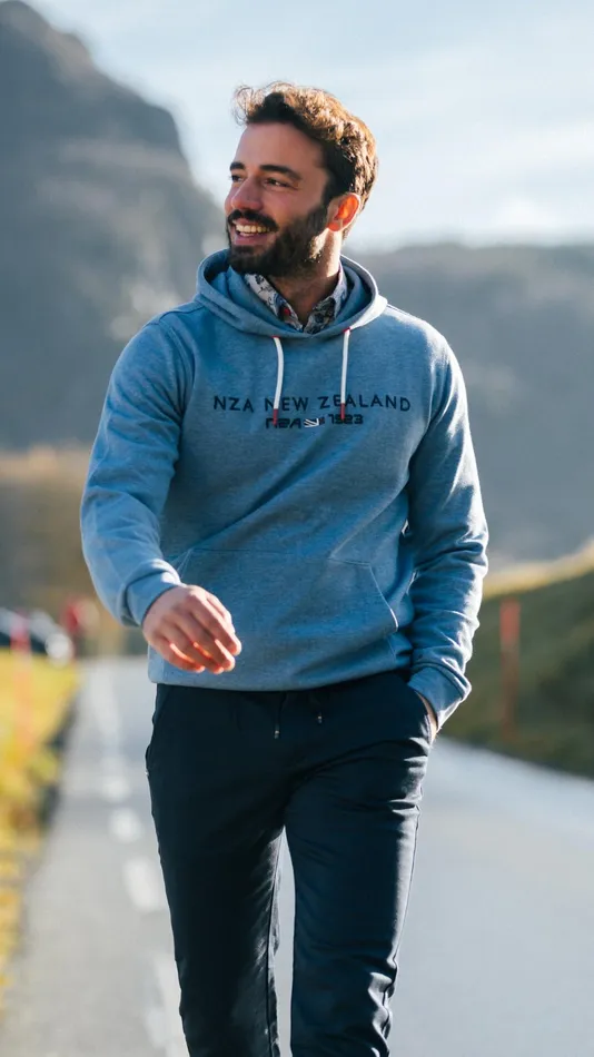 Men Sweatshirts NZA New Zealand Auckland Blue Hoodie With Nza Logo 8211 Brave Blue Men Sweatshirts NZA New Zealand Auckland Blue Hoodie With Nza Logo 8211 Brave Blue