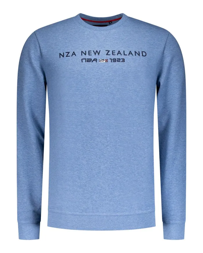 Men Sweatshirts NZA New Zealand Auckland Blue Sweater With Nza Logo 8211 Brave Blue Men Sweatshirts NZA New Zealand Auckland Blue Sweater With Nza Logo 8211 Brave Blue