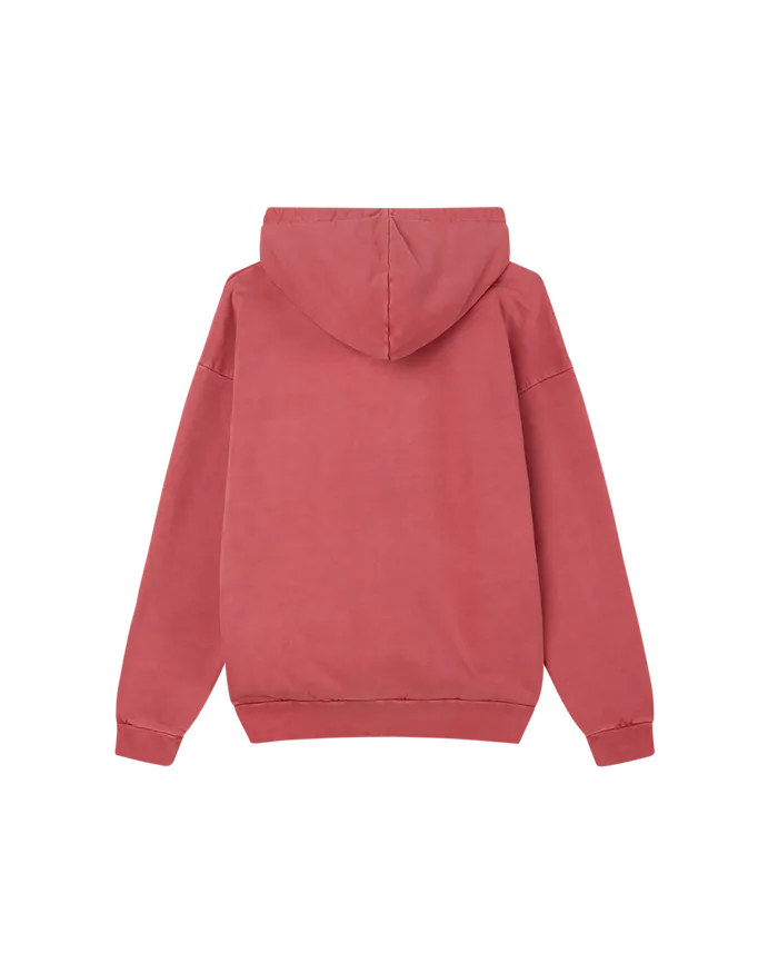 Men SWEATSHIRTS OBEY Clothing LOWERCASE PIGMENT ZIP HOOD Pigment Mineral Red