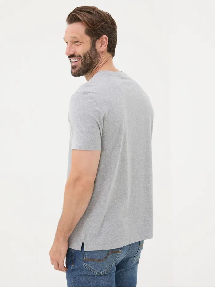 Men TShirts Fat Face Lulworth Grey 100 Cotton Organic Crew TShirt