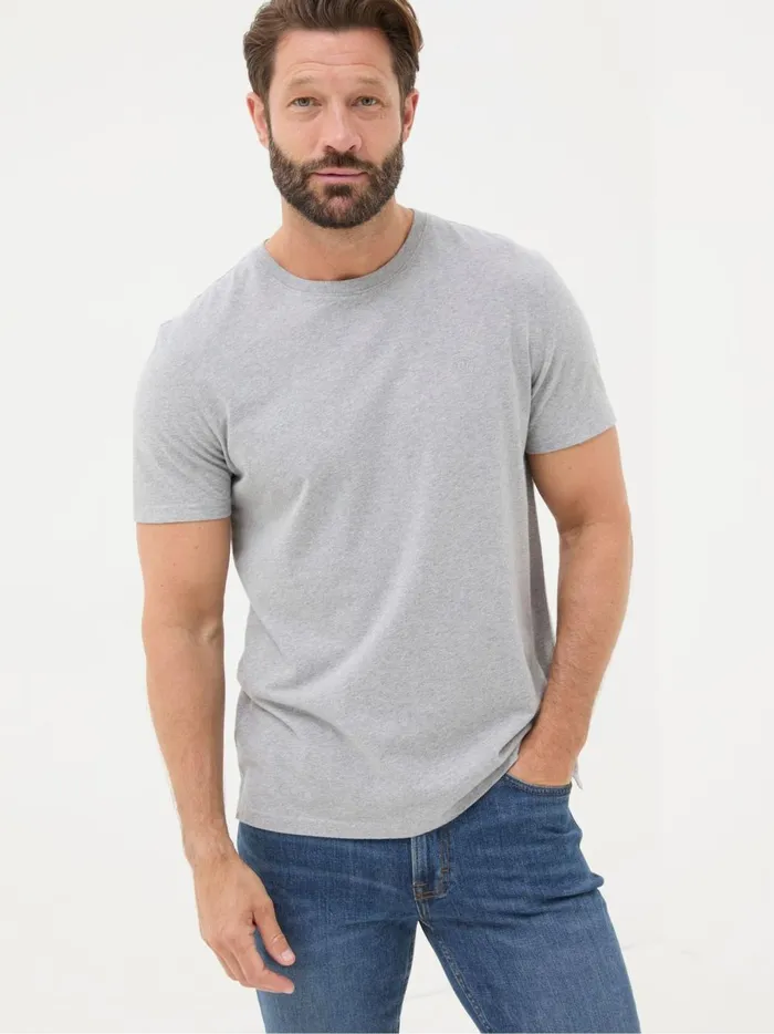 Men TShirts Fat Face Lulworth Grey 100 Cotton Organic Crew TShirt