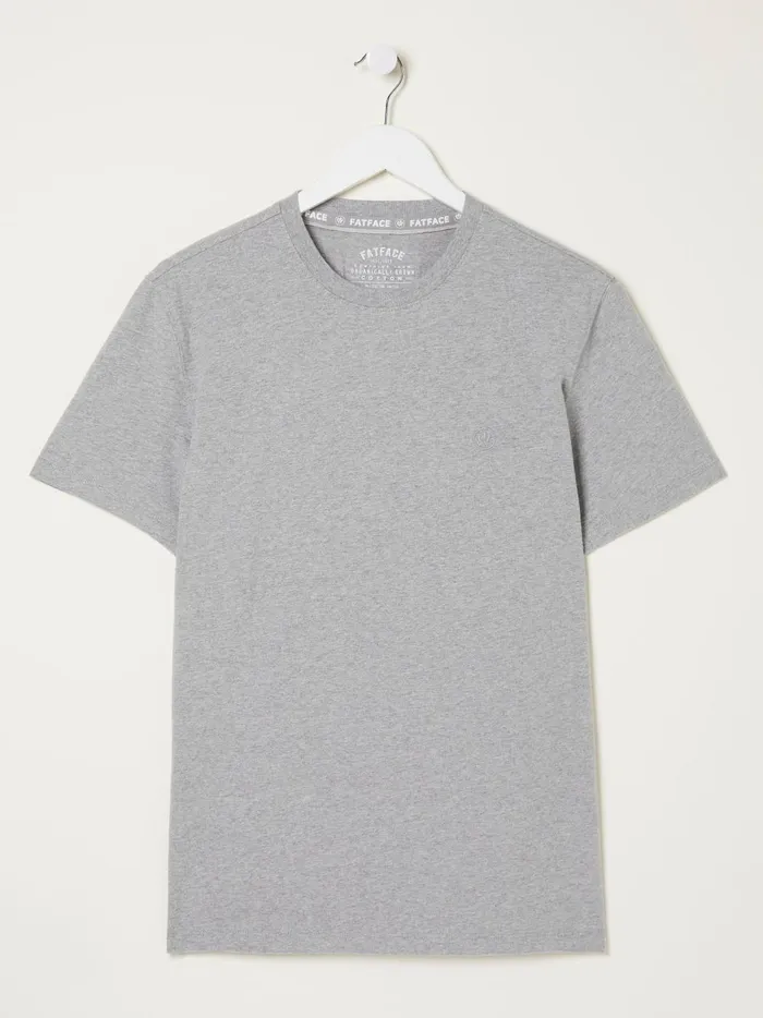 Men TShirts Fat Face Lulworth Grey 100 Cotton Organic Crew TShirt