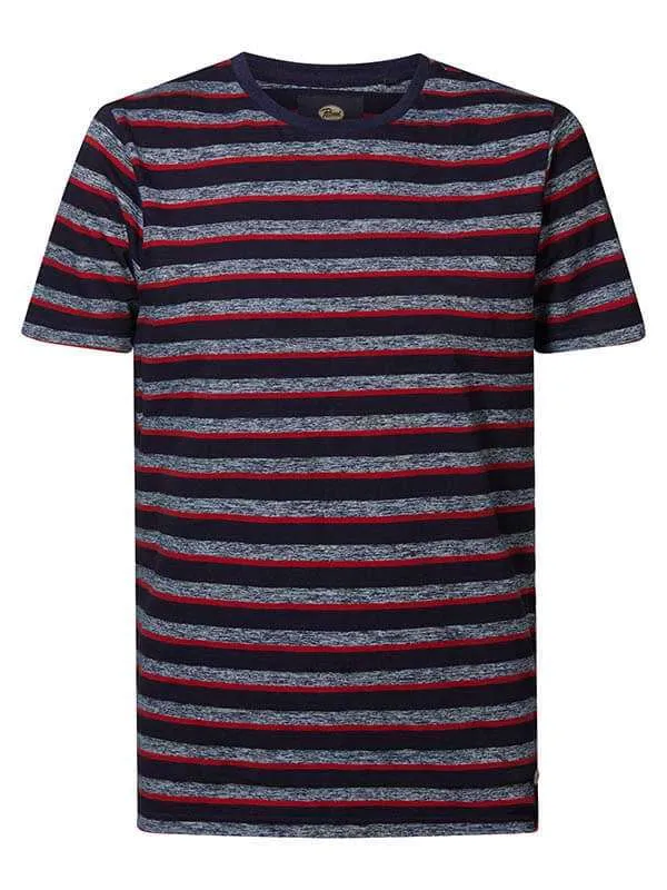 Men TShirts Petrol Industries Striped Tee Petrol Blue
