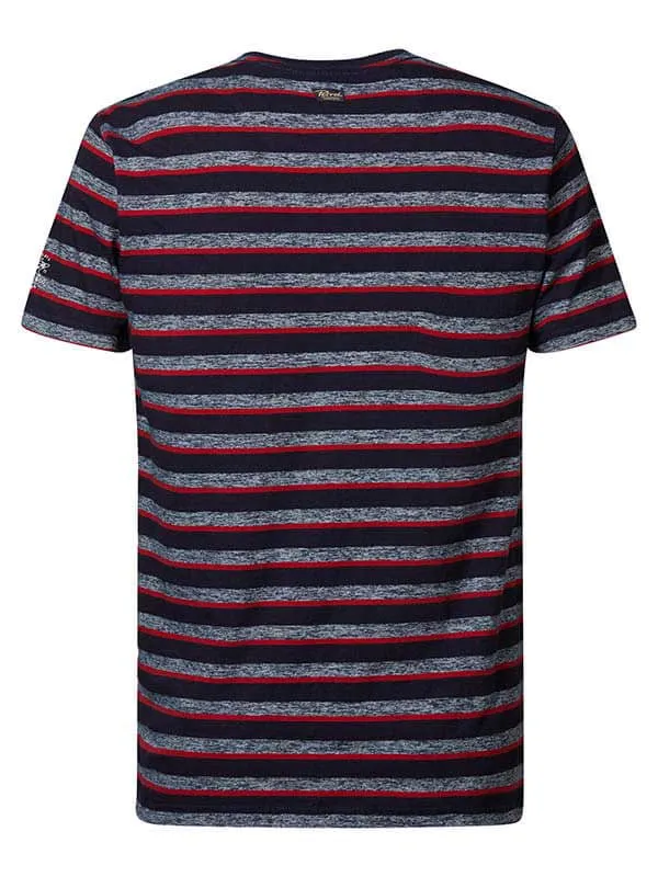 Men TShirts Petrol Industries Striped Tee Petrol Blue