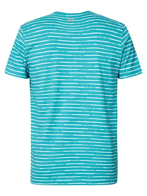 Men TShirts Petrol Industries Striped VNeck TShirt Ranking Green