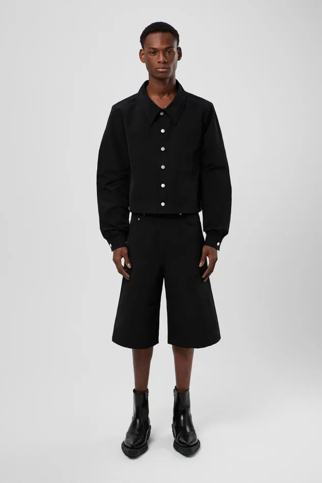 Men Tech Shorts Black CottonNylon Shorts Camper TrousersandShorts