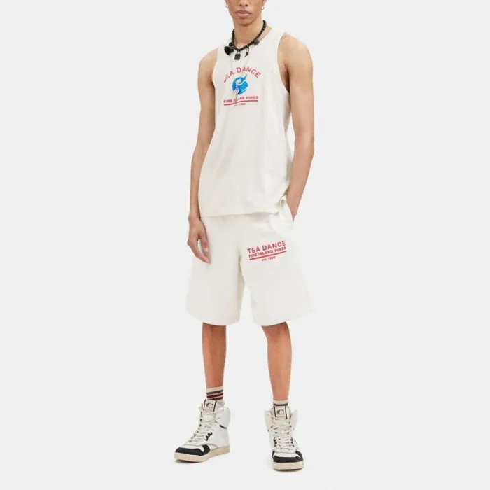 Men Tops and Bottoms Coach Tank Top With Tea Dance Graphic Cream Multi