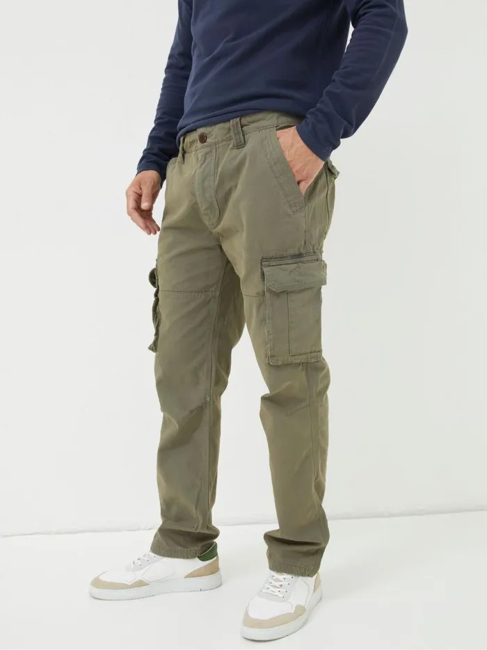 Men Trousers and Chinos Fat Face Breakyard Green Cargo Trousers