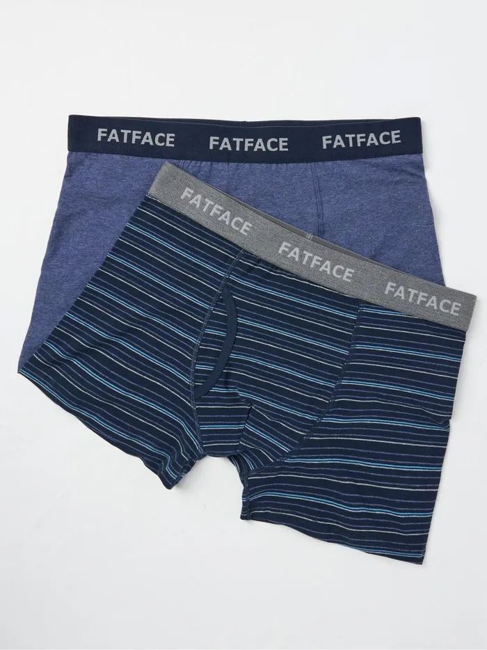Men Underwear Fat Face Blue Barton Stripe Boxers 2 Pack