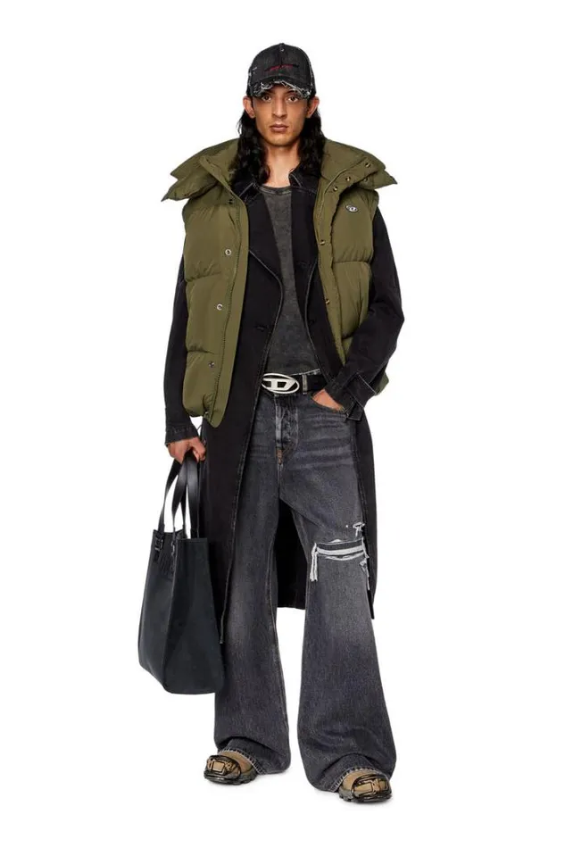 Men WRolfysSl Military Green Diesel Outerwear And Jackets