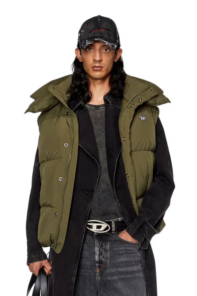 Men WRolfysSl Military Green Diesel Outerwear And Jackets Men WRolfysSl Military Green Diesel Outerwear And Jackets