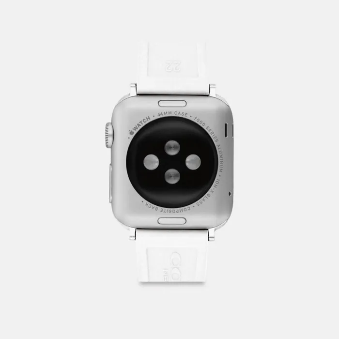 Men Watches Coach Apple Watch Strap 42 Mm And 44 Mm White