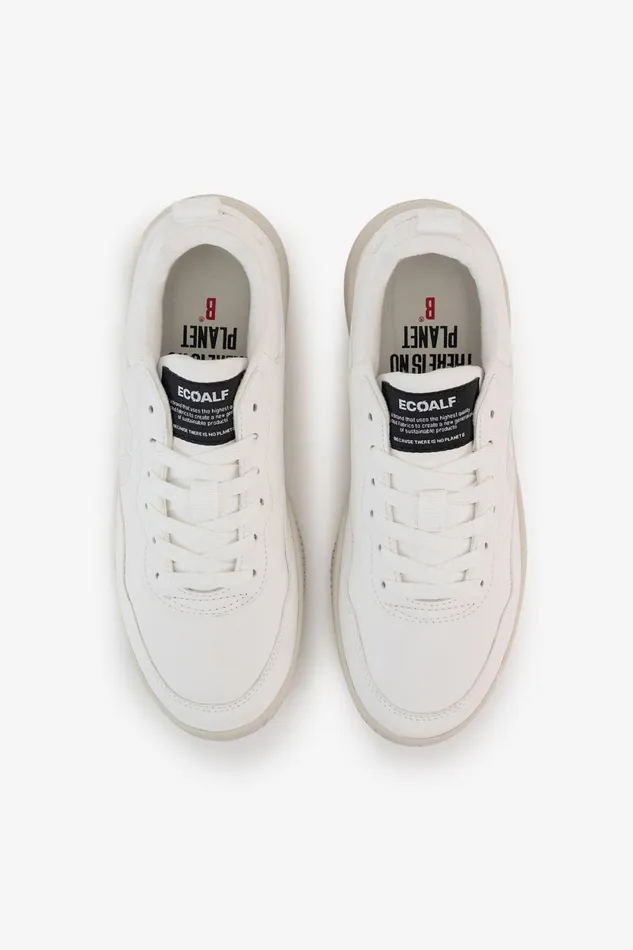 Men White Synthetic Leather Alcudia Trainers Ecoalf Sneakers
