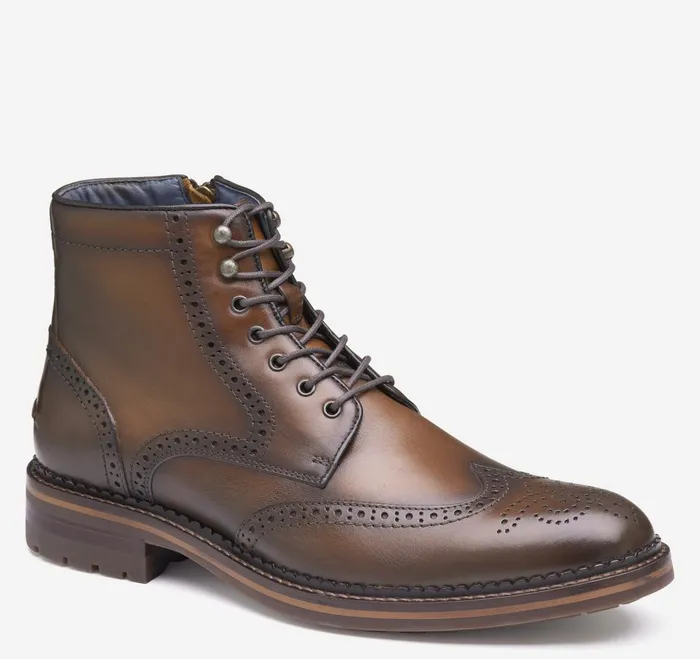 Men Xc Flex Connelly Wingtip Boot Tan Full Grain JohnstonandMurphy Boots
