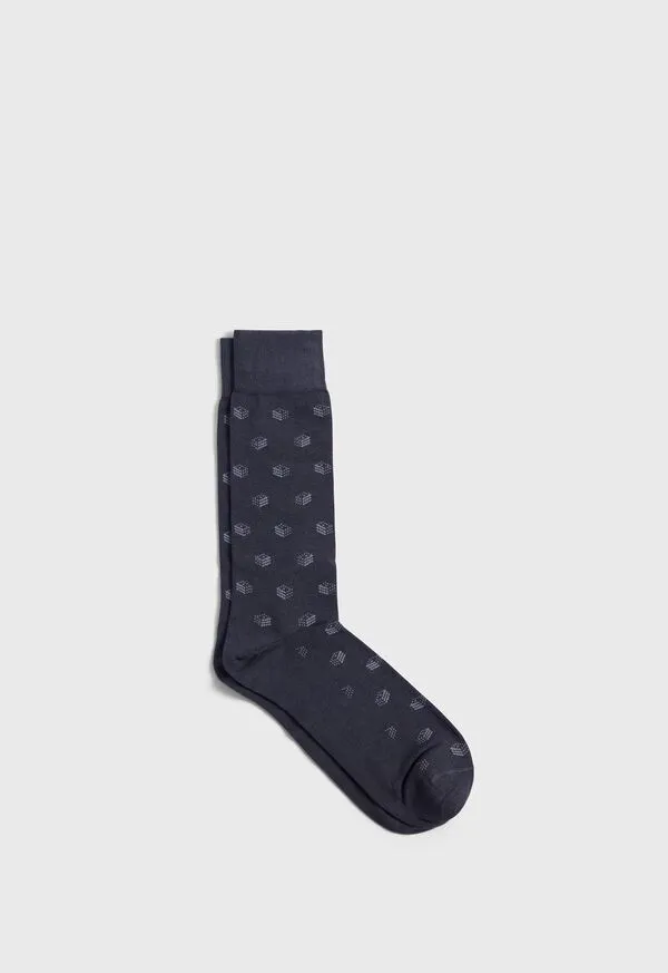 Mens Deco Motif Sock Black Socks Paulstuart