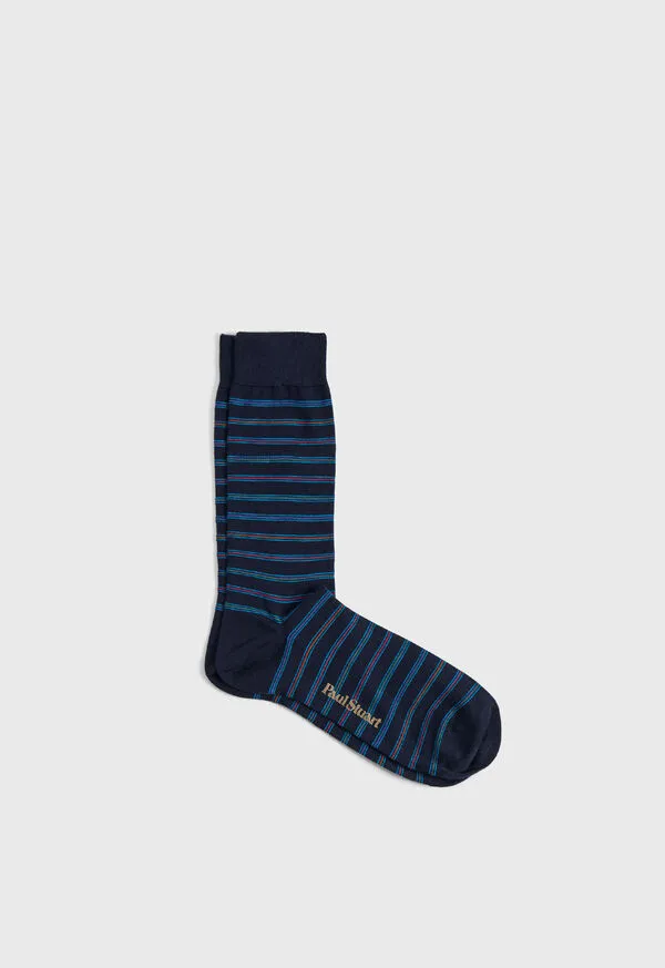 Mens Paulstuart Multicolor Stripe Sock Brown Socks