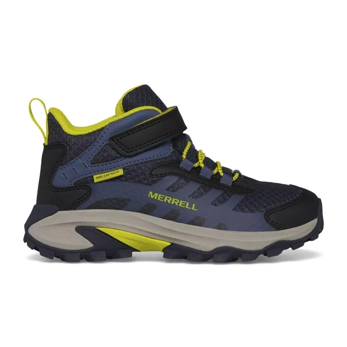 Merrell Boots Kids Big Moab Speed Mid 2 AC Waterproof Navyhi Vis