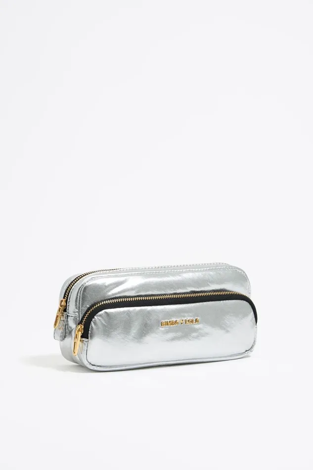 Metallic Silver Doublefabric Makeup Case Silver Women Bimba Y Lola Vanity Pouches Metallic Silver Doublefabric Makeup Case Silver Women Bimba Y Lola Vanity Pouches
