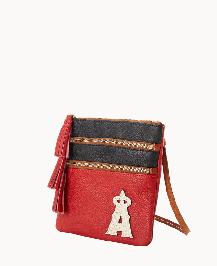 MLB Angels Triple Zip Crossbody Angels Woman Dooney and Bourke Crossbodies MLB Angels Triple Zip Crossbody Angels Woman Dooney and Bourke Crossbodies