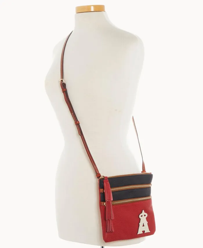 MLB Angels Triple Zip Crossbody Angels Woman Dooney and Bourke Crossbodies MLB Angels Triple Zip Crossbody Angels Woman Dooney and Bourke Crossbodies