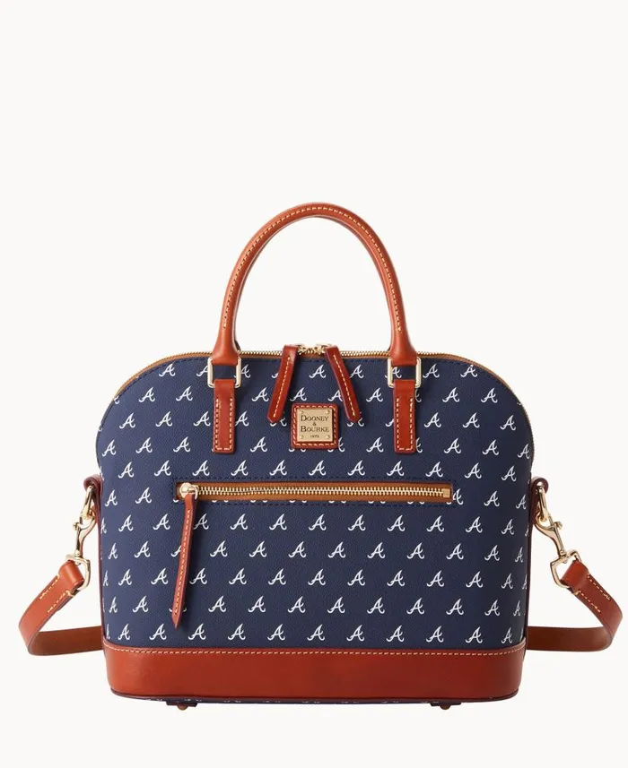 MLB Braves Domed Zip Satchel Braves Woman Dooney and Bourke Satchels