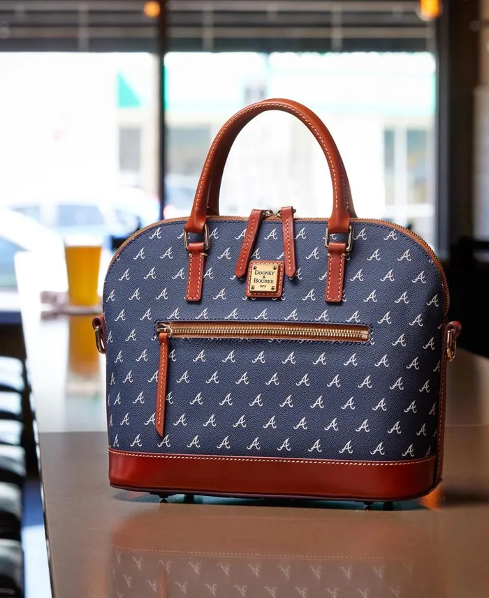 MLB Braves Domed Zip Satchel Braves Woman Dooney and Bourke Satchels MLB Braves Domed Zip Satchel Braves Woman Dooney and Bourke Satchels