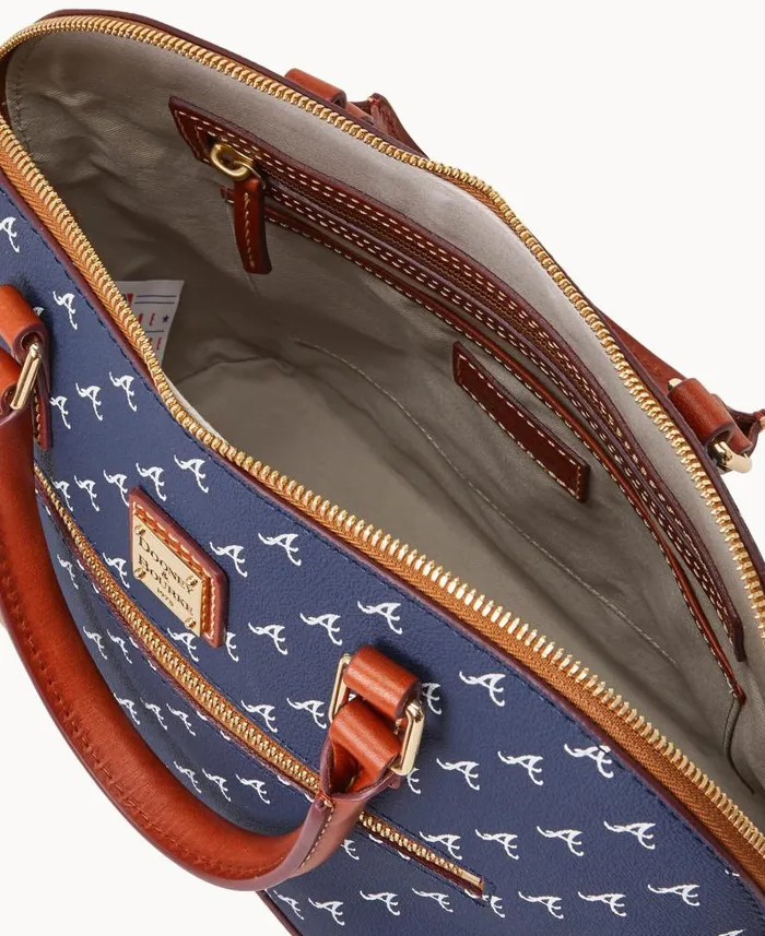 MLB Braves Domed Zip Satchel Braves Woman Dooney and Bourke Satchels MLB Braves Domed Zip Satchel Braves Woman Dooney and Bourke Satchels