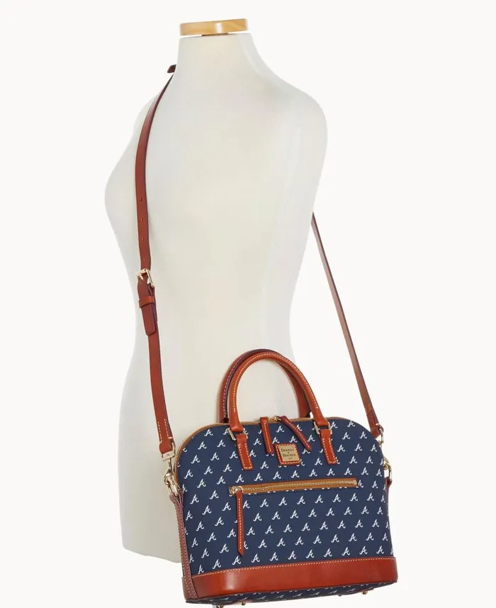 MLB Braves Domed Zip Satchel Braves Woman Dooney and Bourke Satchels MLB Braves Domed Zip Satchel Braves Woman Dooney and Bourke Satchels