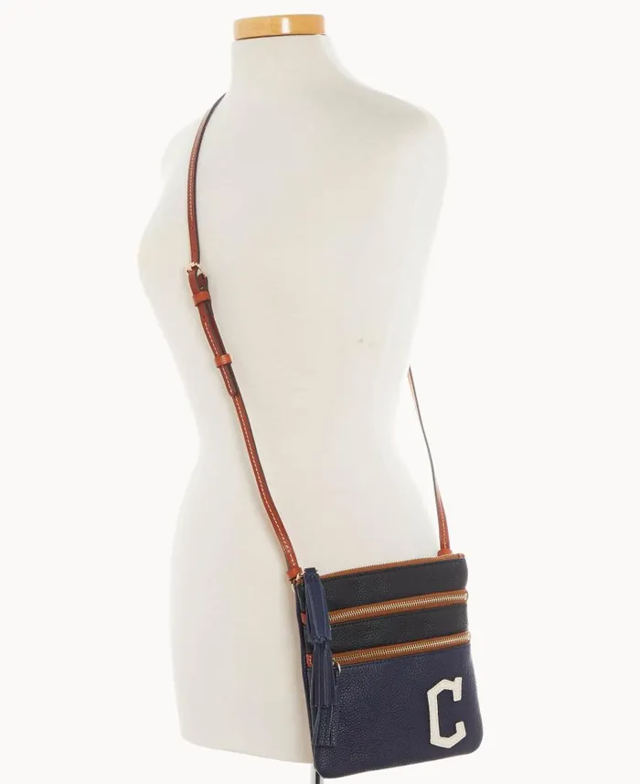 MLB Guardians Triple Zip Crossbody Guardians Woman Dooney and Bourke Crossbodies MLB Guardians Triple Zip Crossbody Guardians Woman Dooney and Bourke Crossbodies
