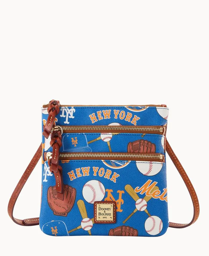 MLB Mets N S Triple Zip Crossbody Mets Woman Dooney and Bourke Crossbodies