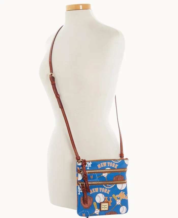 MLB Mets N S Triple Zip Crossbody Mets Woman Dooney and Bourke Crossbodies MLB Mets N S Triple Zip Crossbody Mets Woman Dooney and Bourke Crossbodies