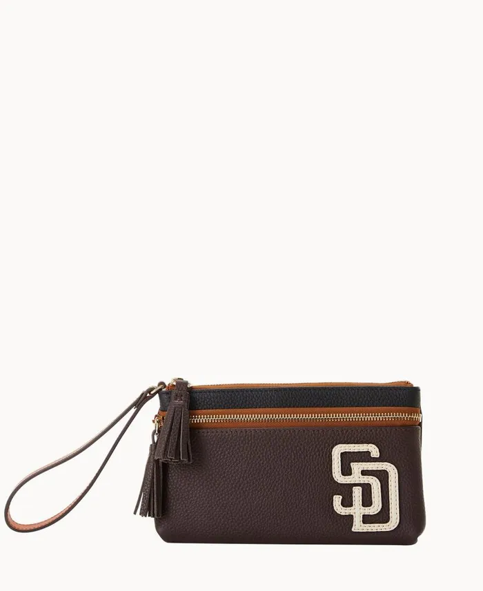 MLB Padres Double Zip Wristlet Padres ManWoman Dooney and Bourke Wallets
