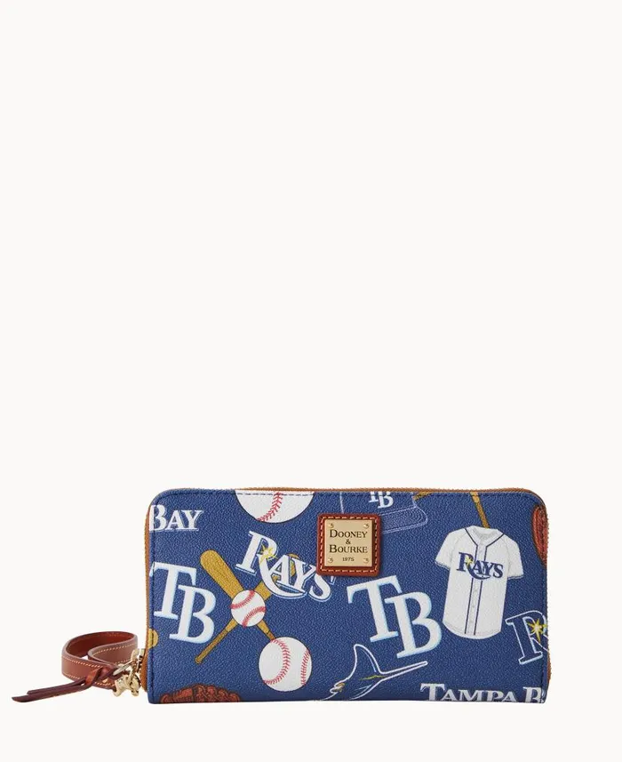 MLB Rays Large Zip Around Wristlet Rays ManWoman Dooney and Bourke Wallets