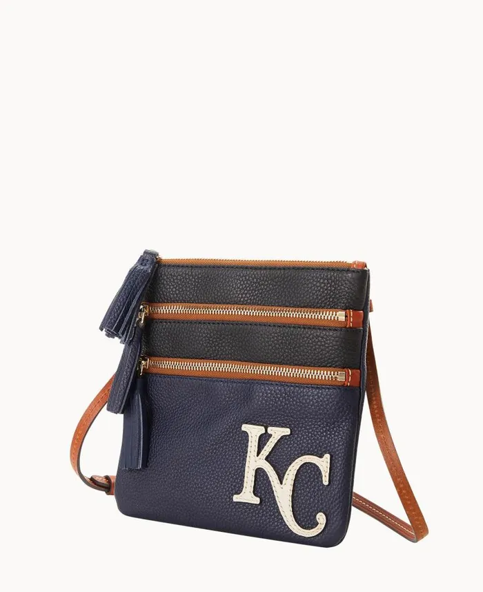 MLB Royals Triple Zip Crossbody Royals Woman Dooney and Bourke Crossbodies MLB Royals Triple Zip Crossbody Royals Woman Dooney and Bourke Crossbodies
