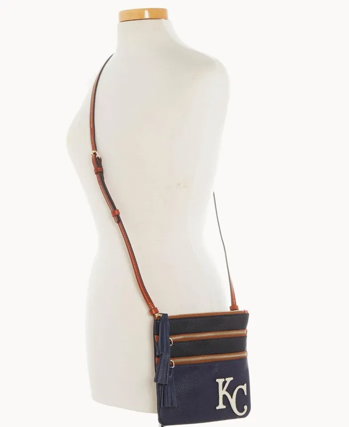 MLB Royals Triple Zip Crossbody Royals Woman Dooney and Bourke Crossbodies MLB Royals Triple Zip Crossbody Royals Woman Dooney and Bourke Crossbodies