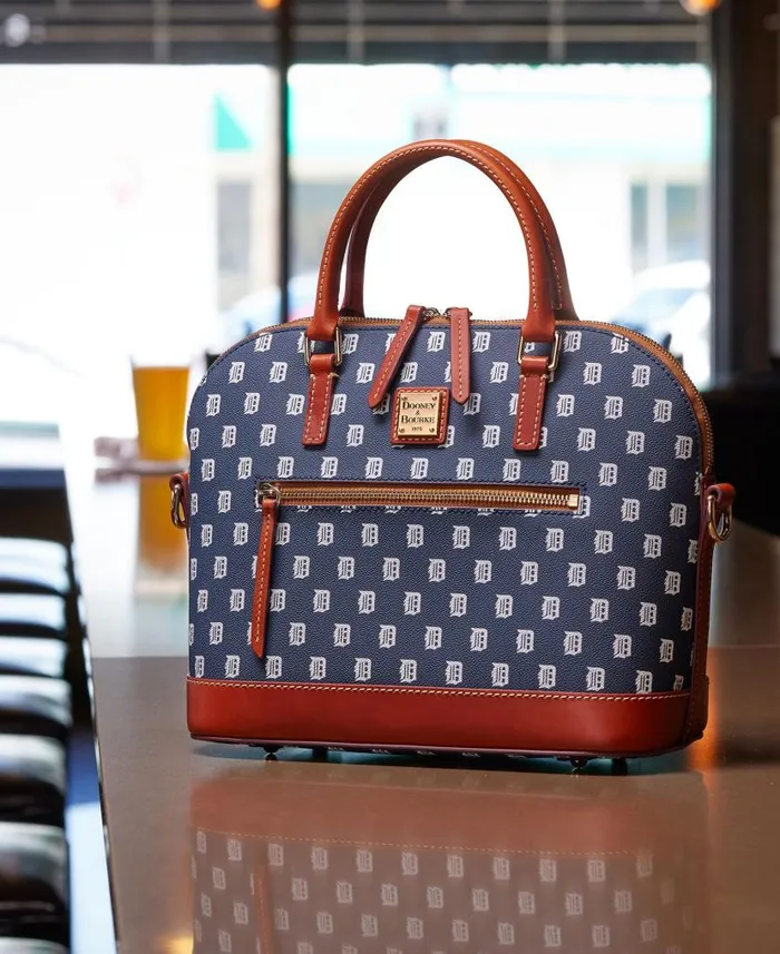 MLB Tigers Domed Zip Satchel Tigers Woman Dooney and Bourke Satchels MLB Tigers Domed Zip Satchel Tigers Woman Dooney and Bourke Satchels