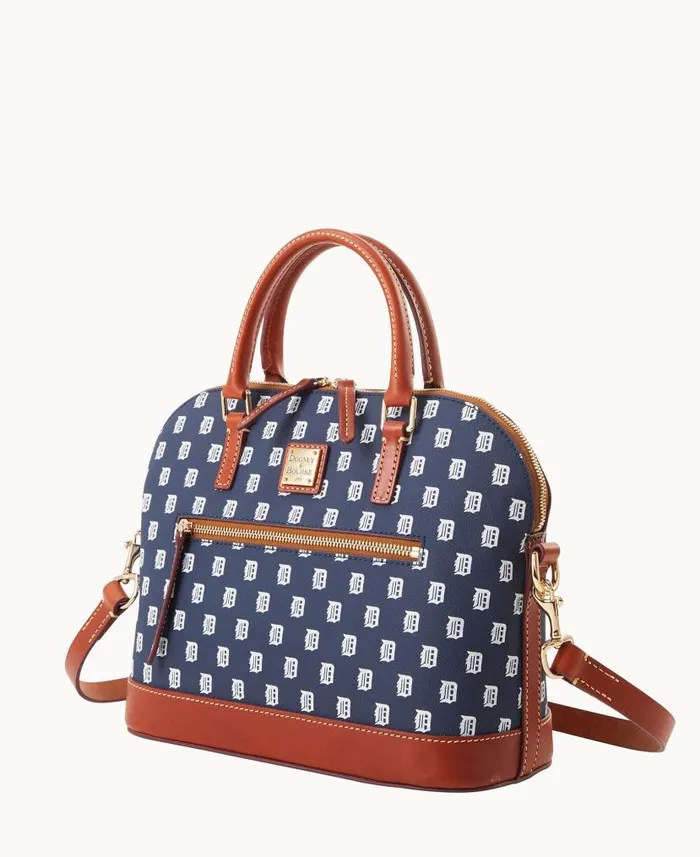 MLB Tigers Domed Zip Satchel Tigers Woman Dooney and Bourke Satchels MLB Tigers Domed Zip Satchel Tigers Woman Dooney and Bourke Satchels
