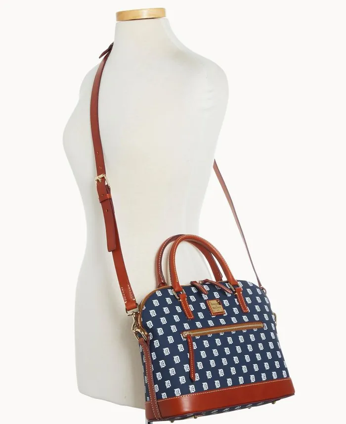 MLB Tigers Domed Zip Satchel Tigers Woman Dooney and Bourke Satchels MLB Tigers Domed Zip Satchel Tigers Woman Dooney and Bourke Satchels