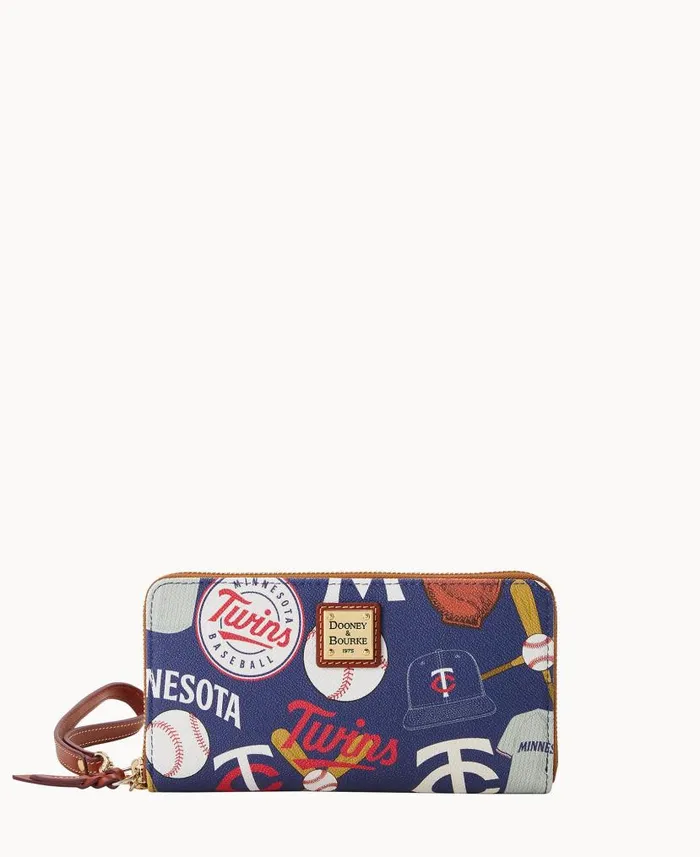 MLB Twins Large Zip Around Wristlet Twins ManWoman Dooney and Bourke Wallets