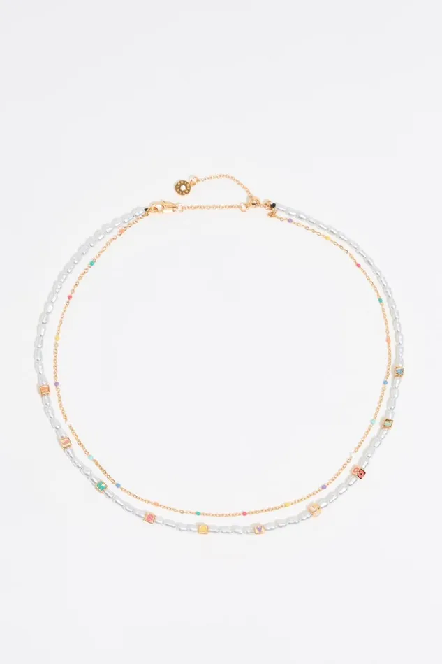 Multicolor Dice Logo Necklace Pink Women Bimba Y Lola Necklaces