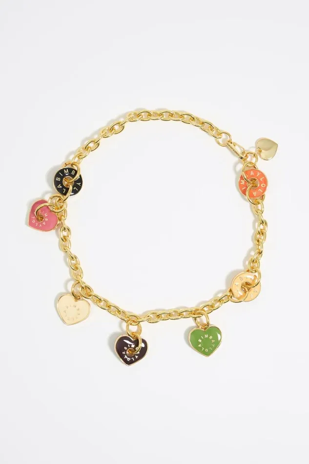 Multicolor Heart Logos Necklace Pink Women Bimba Y Lola Jewelry