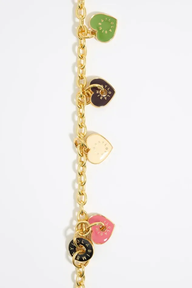 Multicolor Heart Logos Necklace Pink Women Bimba Y Lola Jewelry Multicolor Heart Logos Necklace Pink Women Bimba Y Lola Jewelry