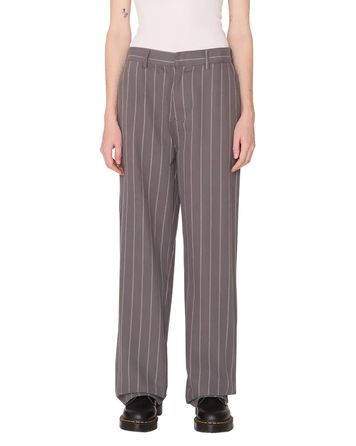 MYSTERY STRIPE CARPENTER PANT Dark Grey Multi BOTTOMS OBEY Clothing Women
