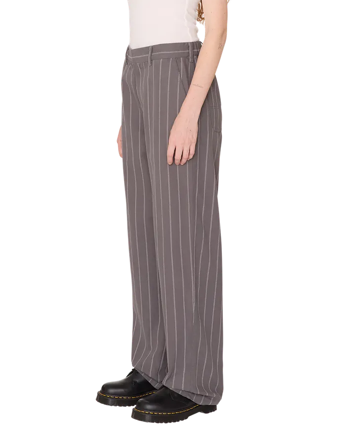 MYSTERY STRIPE CARPENTER PANT Dark Grey Multi BOTTOMS OBEY Clothing Women